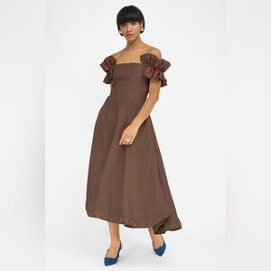 FANM MON Alanya DressElegant Brown Ruffle Dress